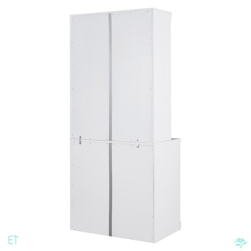 Modern Bookcase Suite With LED Lighting, 2-Piece Set Storage Bookshelf