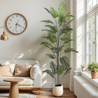 Lyric 86" Artificial Palm Tree With Pot & Iron Frame