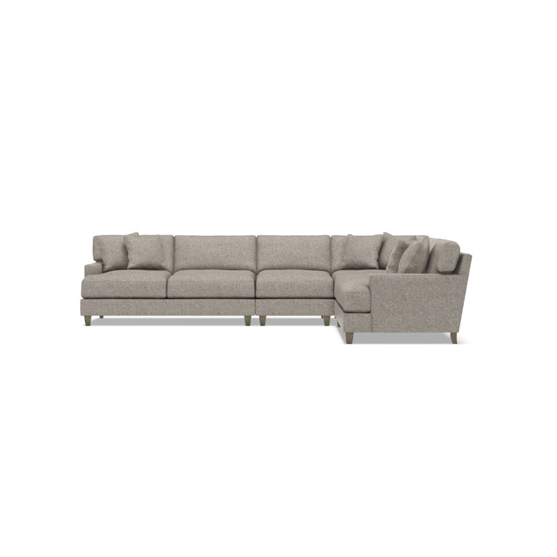 Bernhardt Mila 4-Piece Fabric Sectional, Beige Polyester, 33.5" H x 137" W x 107" D, Right Hand Facing
