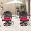 Chaise d'extérieur pivotante en aluminium coulé, fonction pivotante à 360 °, avec coussin rouge (ensemble de 2)