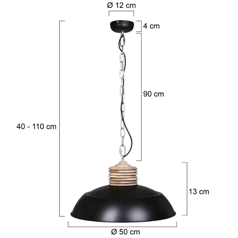 Scher 1 - Light Bowl Pendant, Black