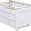 Lit plateforme avec tête de lit, ports USB, lit gigogne et tiroirs-129045336