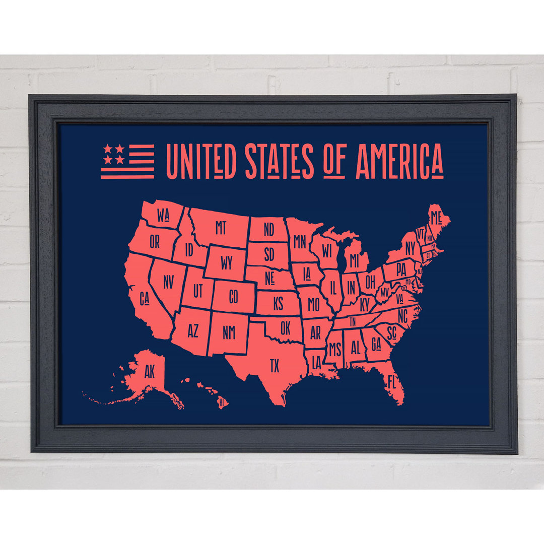 States Of America 1 - Einzelne Bilderrahmen Kunstdrucke