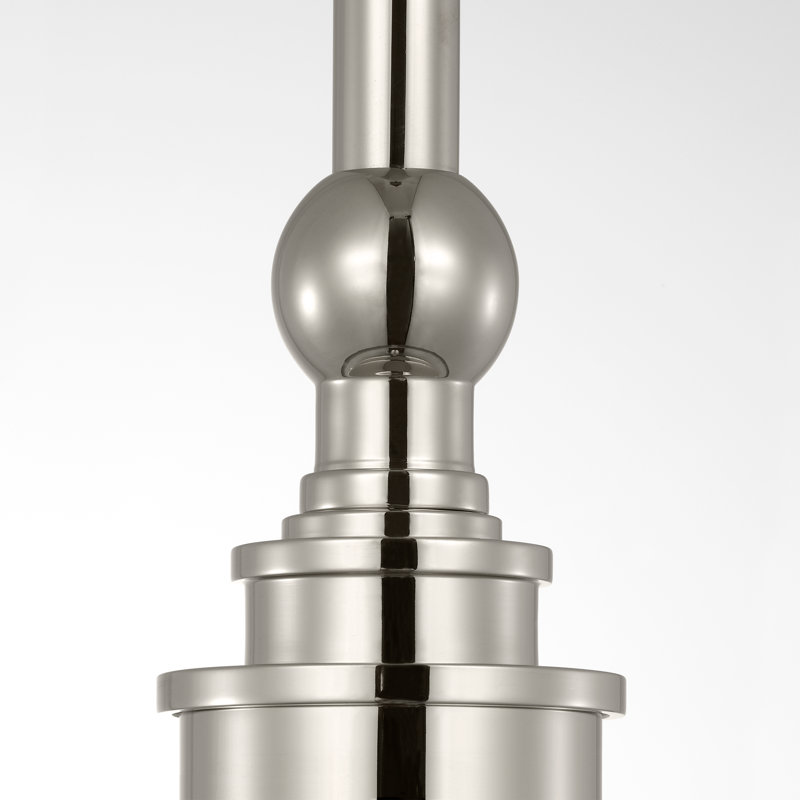 Parkington 1 - Light Pendant, Polished Nickel, White Glass, 15.5" H x 11" W x 11" D