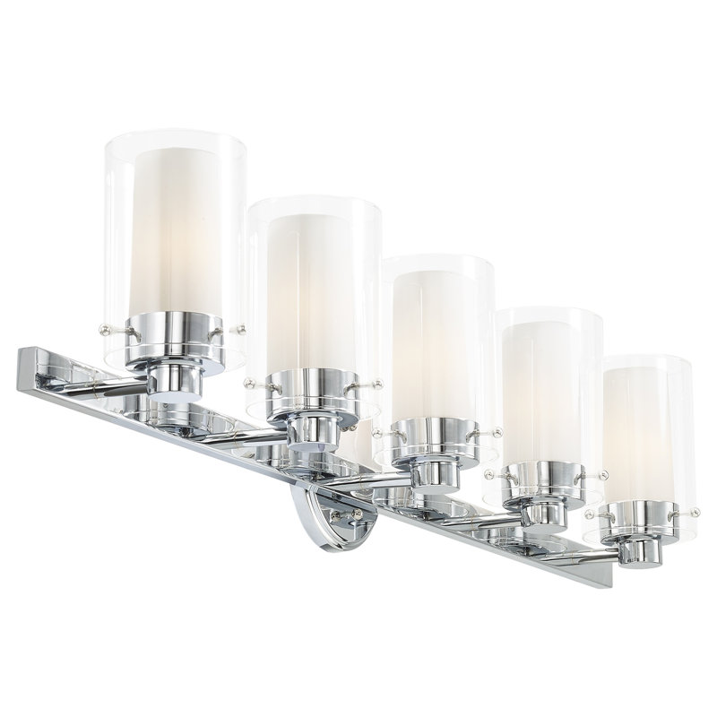 Éclairage de salle de bain à intensité variable 5 lumières Edene, Chrome poli