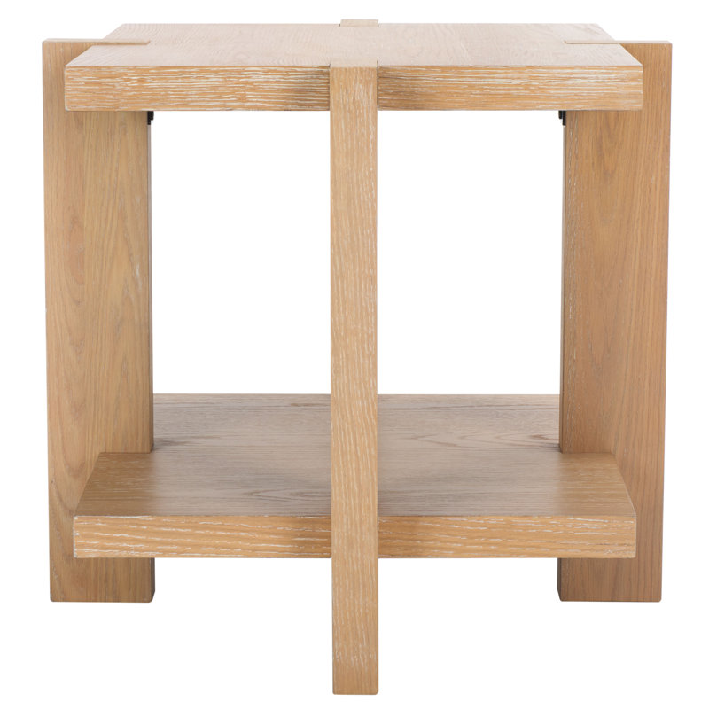 Quigley Square Wood Accent Table, Weathered Gray