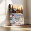 «Snowman Winter Cabin», art mural sur toile-1308679104