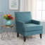 Chaises d'appoint confortables en tissu, style moderne bleu sarcelle pour la maison