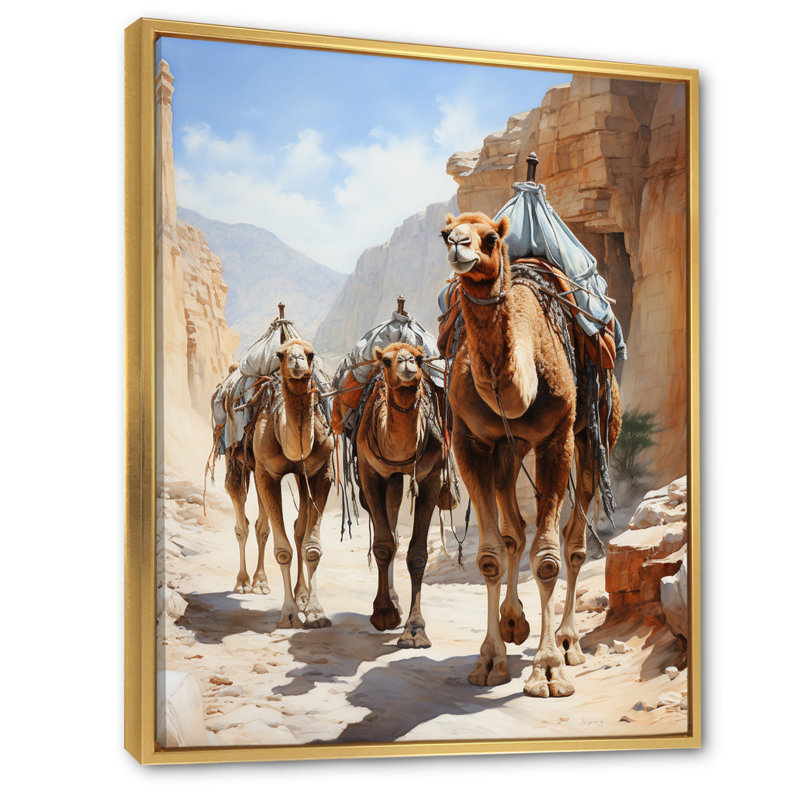 «Asian Art Silk Road II», reproduction sur toile, H 32 po x l 24 po x P 1 po, Cadre flottant doré