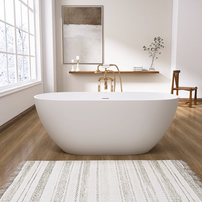 Baignoire autoportante NURCOLIN en résine de pierre à surface solide de 150 x 75 cm