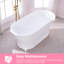 Baignoire de trempage autoportante en acrylique 66 pouces, 73 gallons avec bonde et trop-plein
