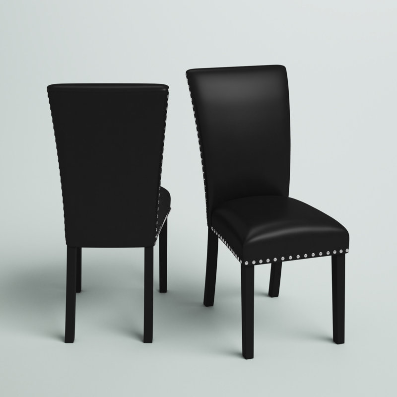 Chaise parsons rembourrée Navi en noir