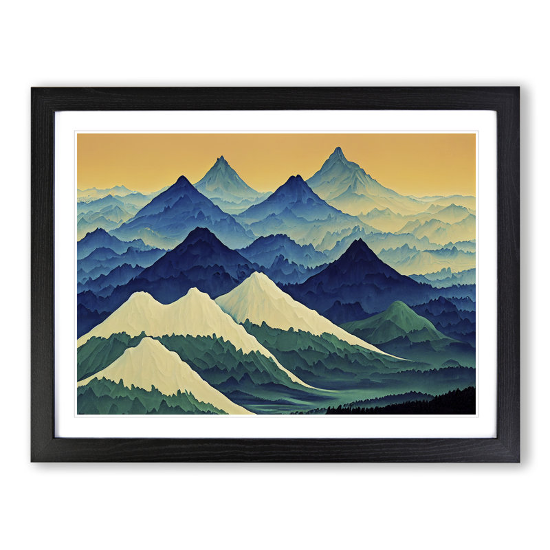 Joyous Mountains - Framed Print, Black, 46cm H x 64cm W x 2cm D