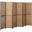 Peintures brunes et art mural avec rangement, conception pliante pour le salon, 6 pi, bambou et bois de pin