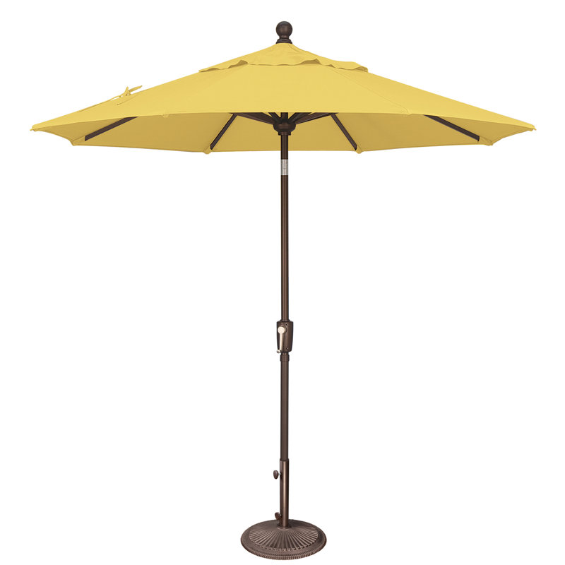 Parasol de marché 90 po Bigsby, 96" H x 90" W x 90" D, Lemon Solefin, Bronze