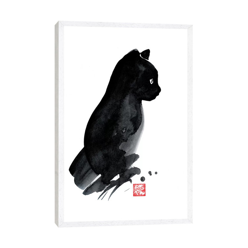 Petit Chat by Péchane - Print on Canvas, 152.5 cm H x 101.5 cm W, White Framed