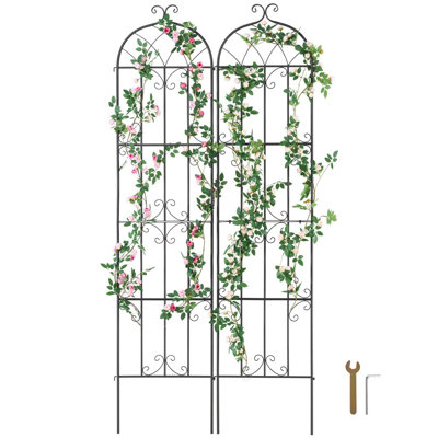 Treillis de jardin en métal pour support d'escalade 87 x 20 po antirouille
