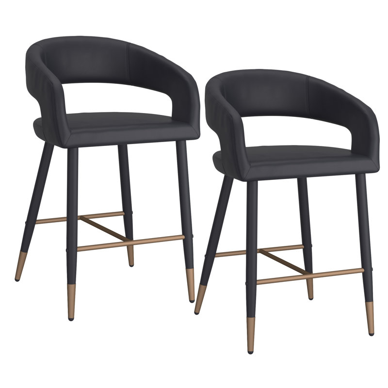 Tabouret de comptoir 26 po Benesha, Noir