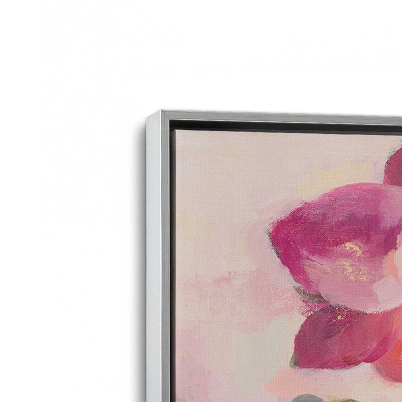 «Abstract Orchid» par Silvia Vassileva, reproduction d'art sur toile, H 12 po x l 12 po, Cadre flottant, Argent argent