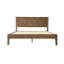 Base de lit en bois massif de style Mid-Century Squaro avec tête de lit tissée brun foncé-571626685-571626683