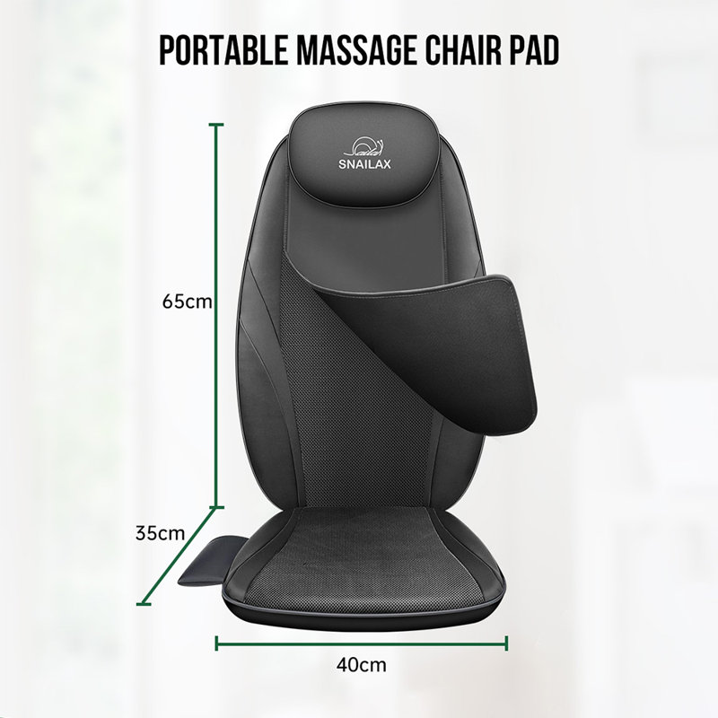 Coussin de massage Snailax Shiatsu avec chaleur apaisante, fauteuil de massage électrique complet pour pétrir les tissus profonds avec contrôle intelligent de l'application.
