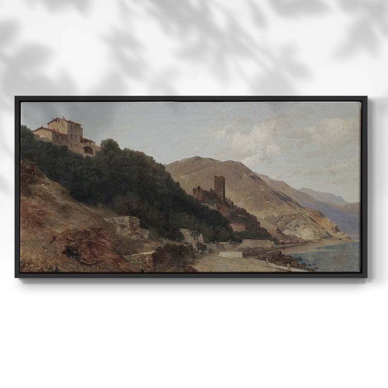 Série paysage - DCLXVII - Toile tendue avec châssis encadré - Prêt à être accroché, H 21 po x l 41 po, Noir