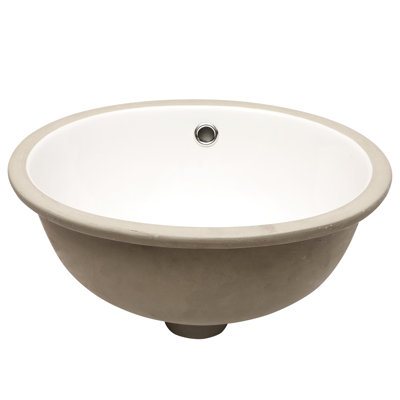Lavabo de salle de bain ovale blanc encastré en céramique 16,5 po x 13,4 po, teint, facile d'entretien, trop-plein pratique, pour bureau à faible absorbance, teinture, avec trop-plein