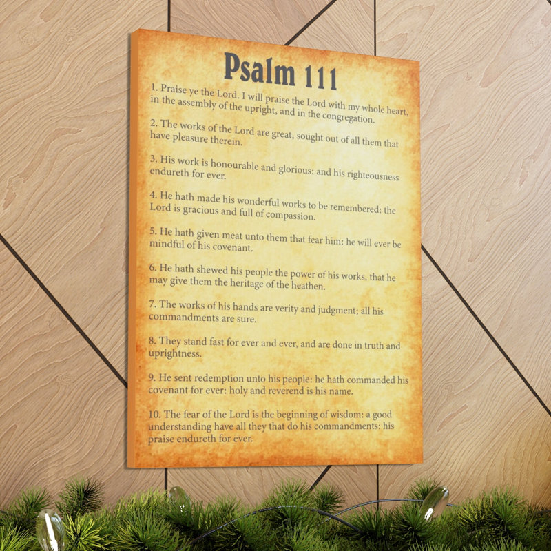 Psalm 111 - Wrapped Canvas Textual Art