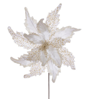 18" x 20" Grand Velvet Poinsettia Stem. It includes two pieces per bag.