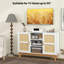 Buffet de 48 po Bay Isle Home ™ avec 2 portes en bambou tissées et 3 tablettes ouvertes pour la cuisine - blanc