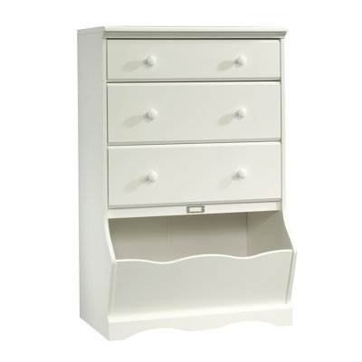 Commode 3 tiroirs, finition blanche