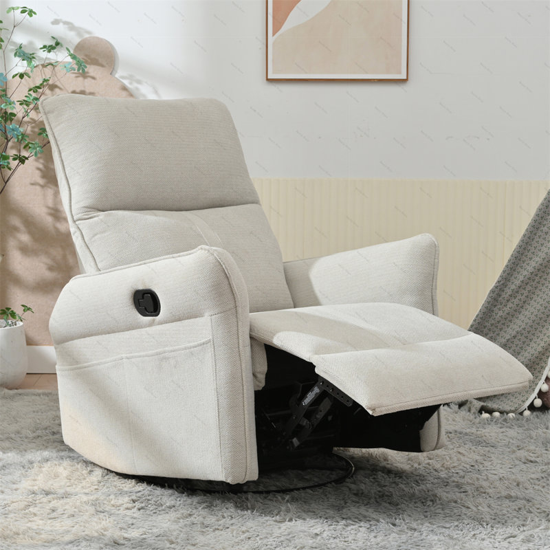 Aldo 270° Swivel Rocker Recliner with Adjustable Recline, Power, Light Gray 1
