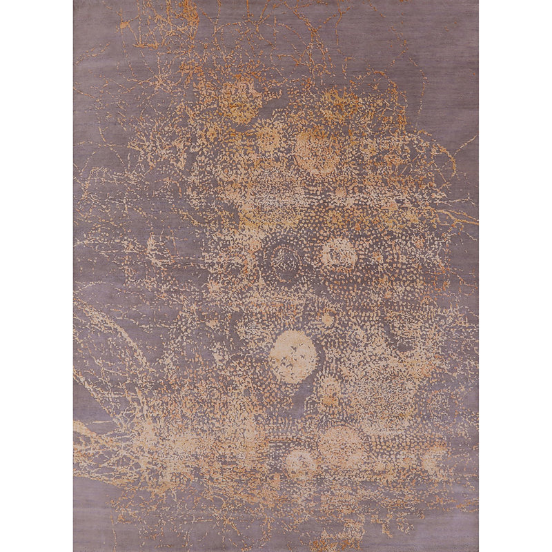 Tapis brun / jaune à motif abstrait Brockport, Rectangle 8 pi x 12 pi