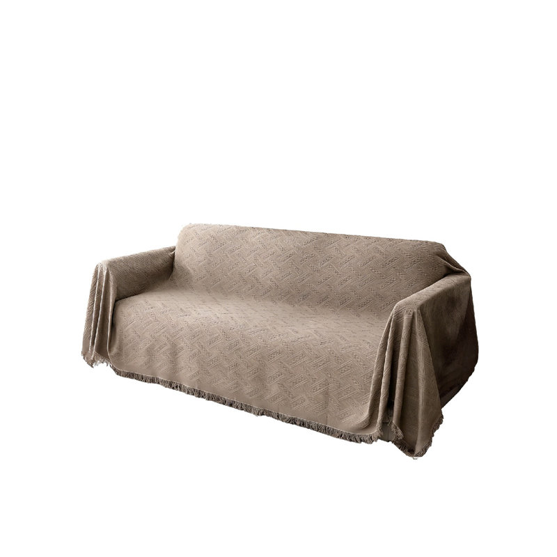 Box Cushion Sofa Slipcover, 180cm H x 300cm W, Sand