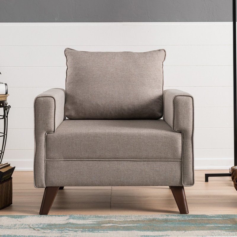 Fauteuil en polyester l 33,46 po Rossum, Polyester crème