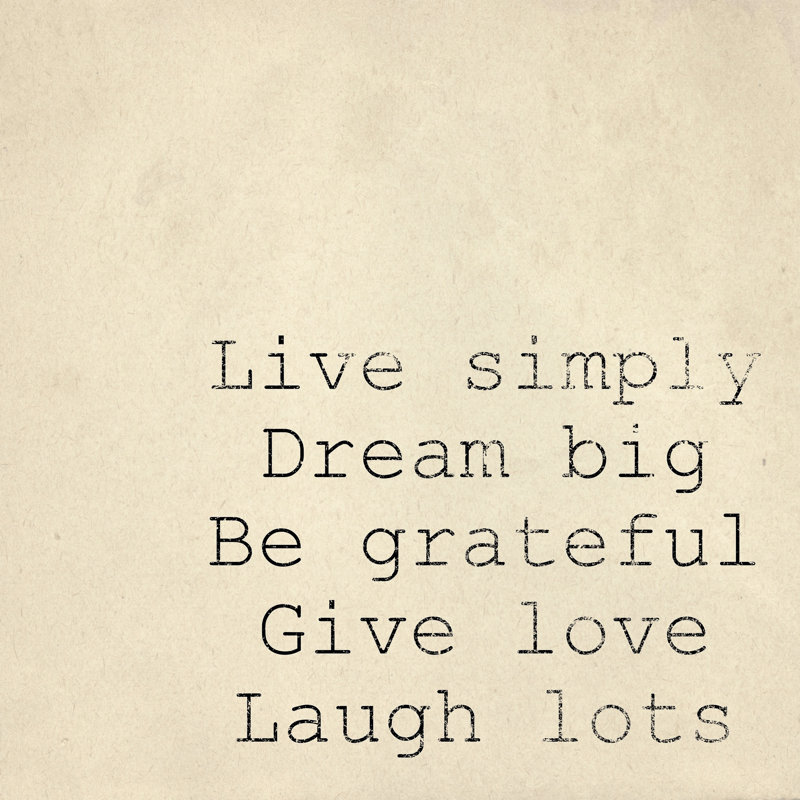 Reproduction d’art sur toile, "Live Simply Dream Big IV", H 18 po x l 18 po x P 1,5 po