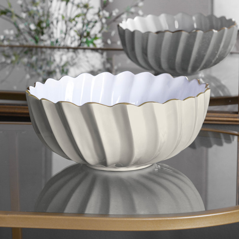 Encanto Serving Bowl, Cream/White, 10.25"