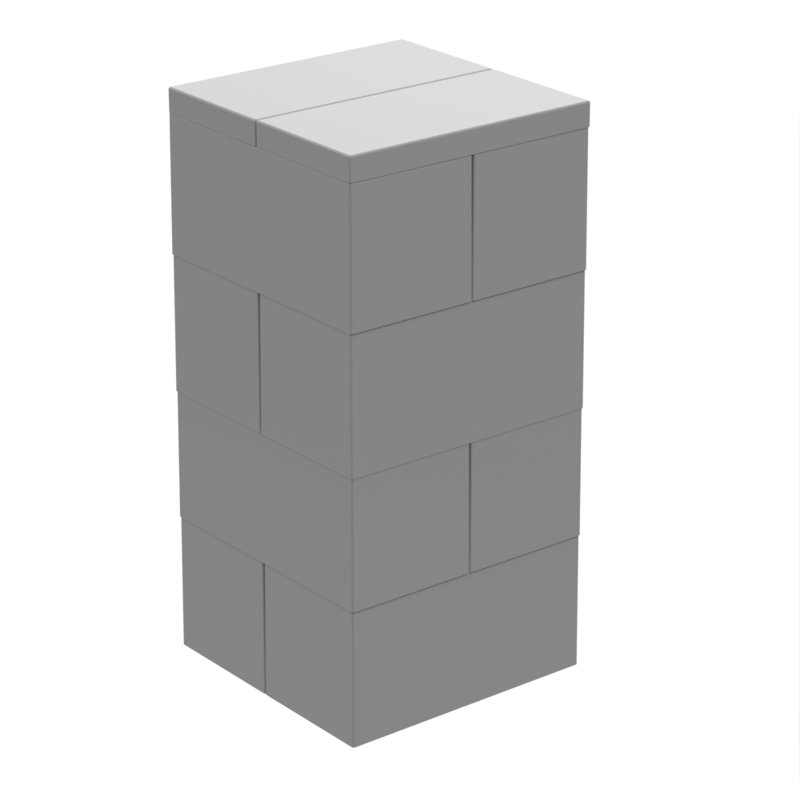EverBlock Polypropylene Accent Stool, Light Grey