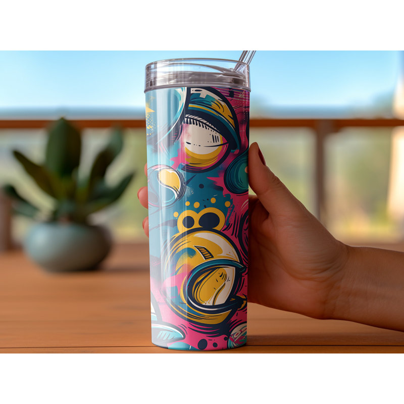 Choose Handmade Tumblers 591ml Vacuum Insulated Stainless Steel (18/8) Travel Tumbler with Straw