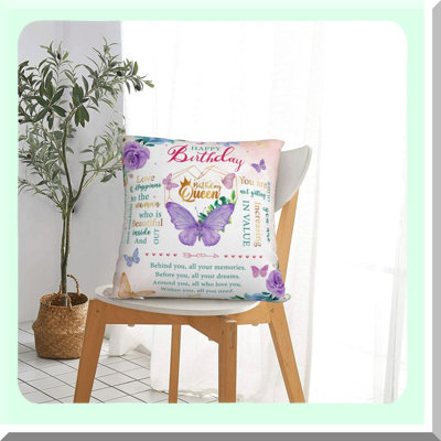 Birthday Bliss Gift Set - Women's Birthday Gift Box with Unique Throw Pillow Covers, Ideal Birthday Queen Present for Friends