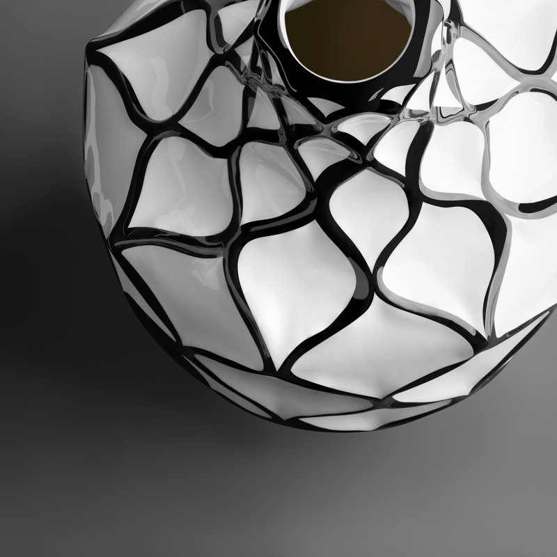 Hand Painted Black and White Ceramic Table Vase