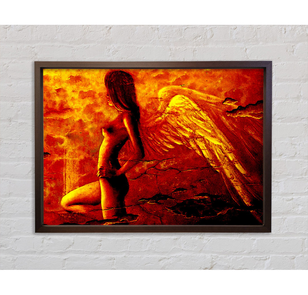 Gerahmtes Leinwandbild Orange Winged Angel