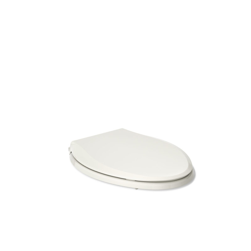 Siège de toilette allongé à fermeture douce et fixations Quick-Attach Cachet, Amande, Prêt à être verrouillé