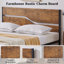 Bed Frame Single Double Size, Metal Platform Bed Frame with Wood Headboard and Footboard, Strong Steel Slats Support, No Box Spring Needed, Easy Assembly-2071124734-2020371709