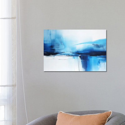 «Blue Abstraction», reproduction d'art sur toile encadrée