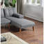 Méridienne en polyfibre bleu gris, support en bois massif pour la durabilité convertible en polyfibre, fonction-121108970