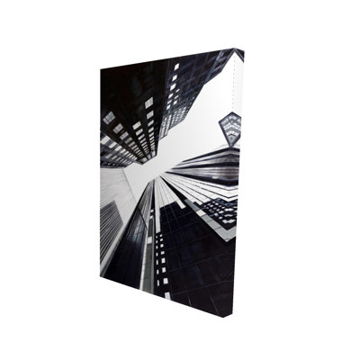 Low-angle City View Black Canvas for Bedroom Decor | Home Art