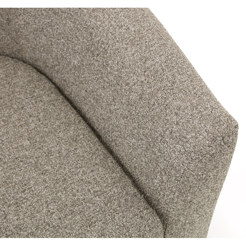 Antai Upholstered Swivel Barrel Chair, Granite