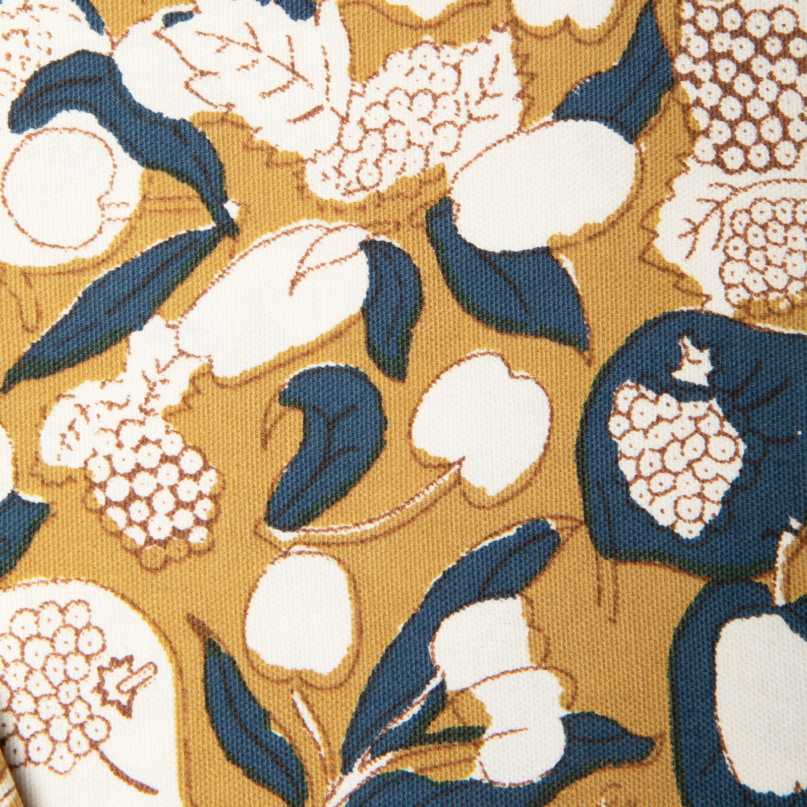 Bryssa Floral Table Runnner, Mustard/Blue, 90" x 16"