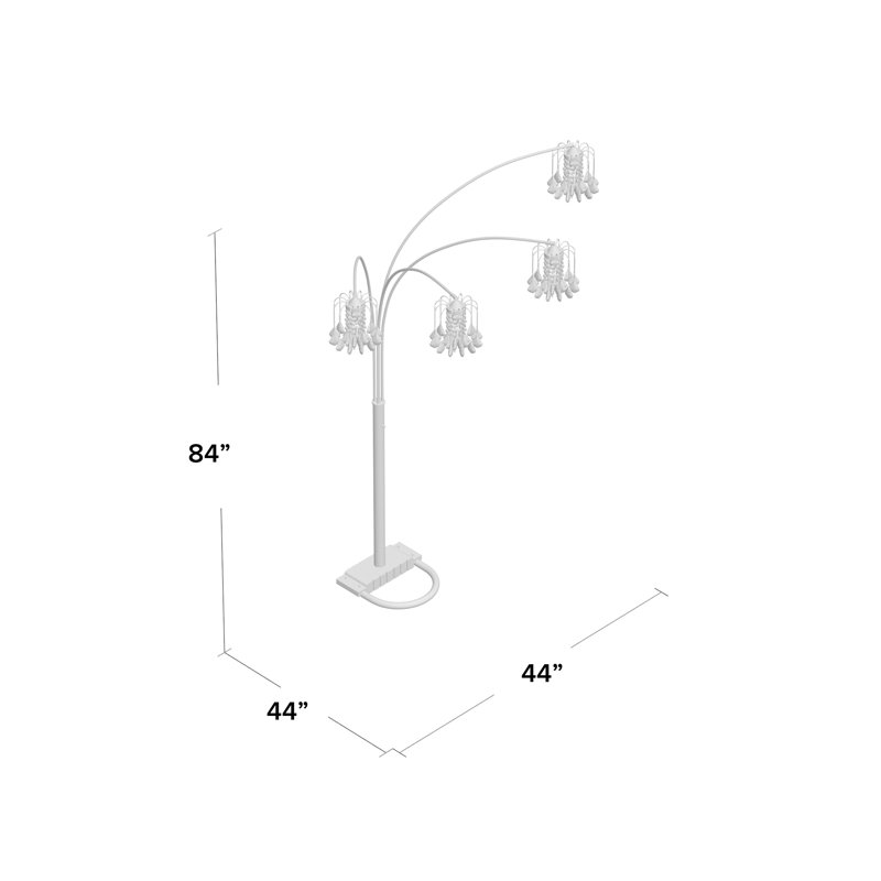 Lampe sur pied à branches 84 po Glenavy, Laiton poli